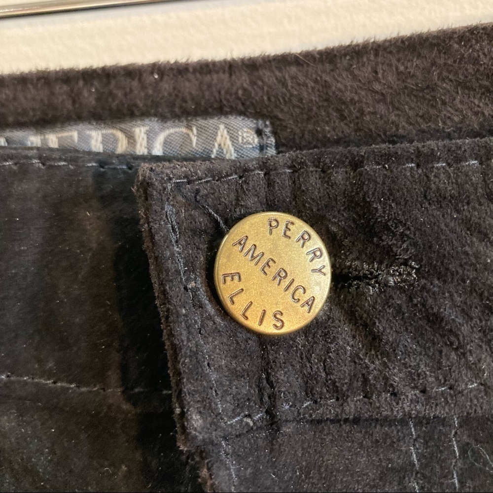 PERRY ELLIS AMERICA Sz 10 High Rise Suede Leather Pants - Picture 2 of 8